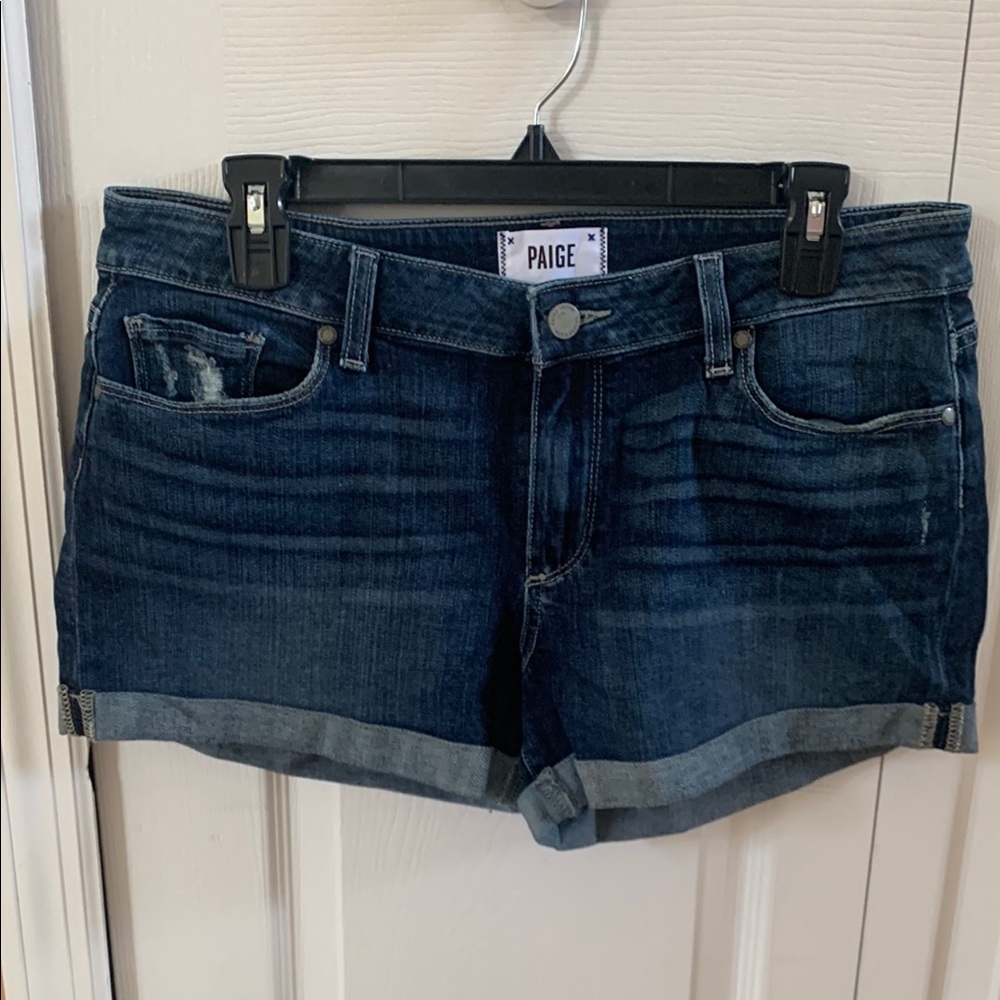 PAIGE Indigo Denim Shorts
